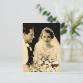 Vintage Wedding Bridge and Groom Postkarte (Stehend Vorderseite)