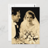 Vintage Wedding Bridge and Groom Postkarte (Vorne/Hinten)