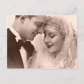 Vintage Wedding Bridge and Groom Postkarte (Vorderseite)