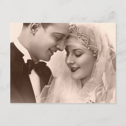 Vintage Wedding Bridge and Groom Postkarte (Vorderseite)