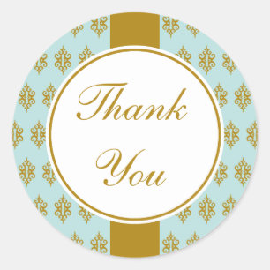Vintage Wedding Business Aqua Danke Stickers