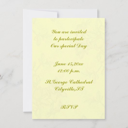 Vintage Wedding Cake Einladung (Rückseite)