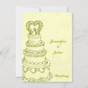 Vintage Wedding Cake Einladung