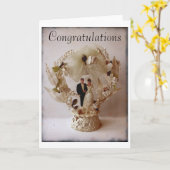 Vintage Wedding Cake Topper Grußkarte Karte (Gelbe Blume)