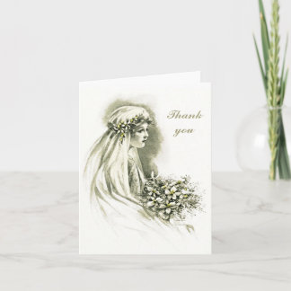 Vintage Wedding Card Dankeskarte