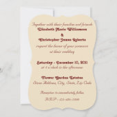 Vintage Wedding Cat Couple Soft Gold Einladung (Rückseite)