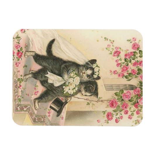 Vintage Wedding Cats, Magnet (Horizontal)