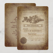 Vintage Wedding Certificate Einladung (Vorne/Hinten)