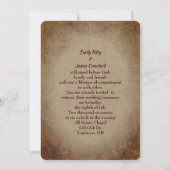 Vintage Wedding Certificate Einladung (Rückseite)