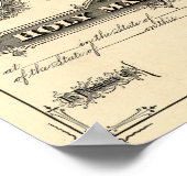 Vintage Wedding Certificate Poster (Ecke)