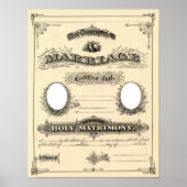 Vintage Wedding Certificate Poster (Vorne)