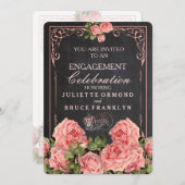 Vintage Wedding Chalkboard - Verlobung Einladung (Vorne/Hinten)