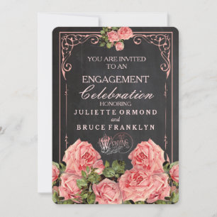 Vintage Wedding Chalkboard - Verlobung Einladung