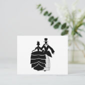VIntage Wedding Couple Postkarte (Stehend Vorderseite)
