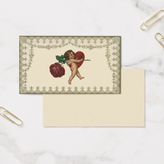 Vintage Wedding, Cupid mit Rote Rose und Herz (Büro)