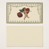 Vintage Wedding, Cupid mit Rote Rose und Herz (Vorne & Hinten)
