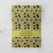 Vintage Wedding Dandelion und Dragonfly Themed Dankeskarte (Innenseite)