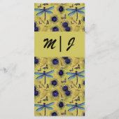 Vintage Wedding Dandelion und Dragonfly Themed Menükarte (Rückseite)