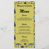 Vintage Wedding Dandelion und Dragonfly Themed Menükarte (Vorderseite)