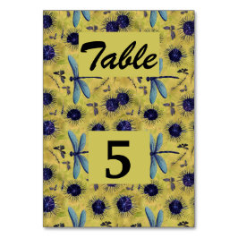 Vintage Wedding Dandelion und Dragonfly Themed Tischnummer