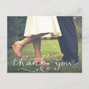 Vintage Wedding Danke Typografy Foto Postkarte