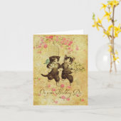 Vintage Wedding Day Cats Card Karte (Gelbe Blume)