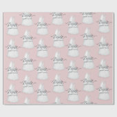 Vintage Wedding Dress Bride Personalisiertes Gesch Geschenkpapier (Flach)