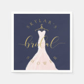 Vintage Wedding Dress Pink Brautparty Navy Serviette (Vorderseite)