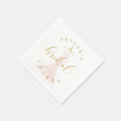 Vintage Wedding Dress Pink Brautparty Weiß Serviette (Ecke)