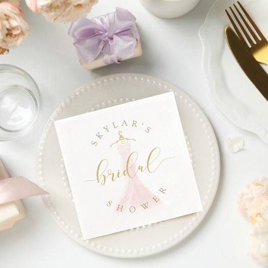 Vintage Wedding Dress Pink Brautparty Weiß Serviette