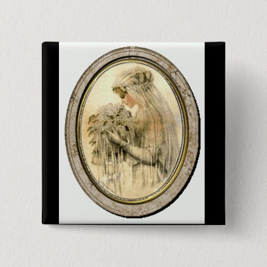 Vintage Wedding Dress Viktorianisch Bride Button / (Vorderseite)