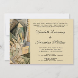 Vintage Wedding, Earth Tones Colors, Cubism Art Einladung