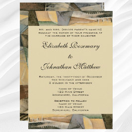 Vintage Wedding, Earth Tones Colors, Cubism Art Einladung