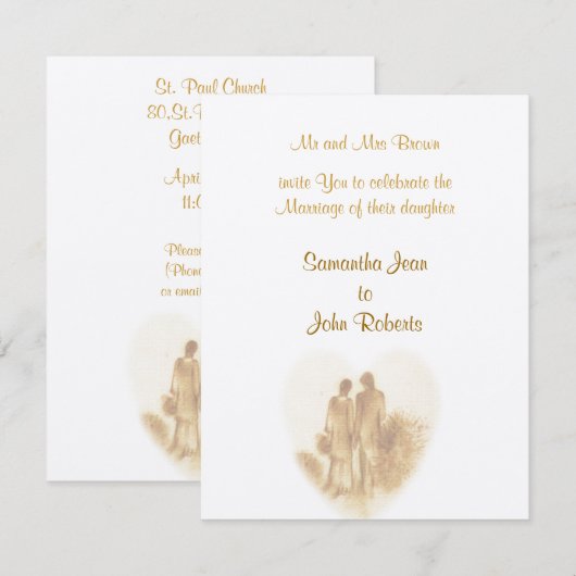 Vintage Wedding Einladung (Vorne/Hinten)