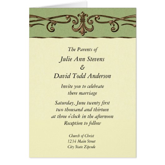 Vintage Wedding Einladung (Vorne)