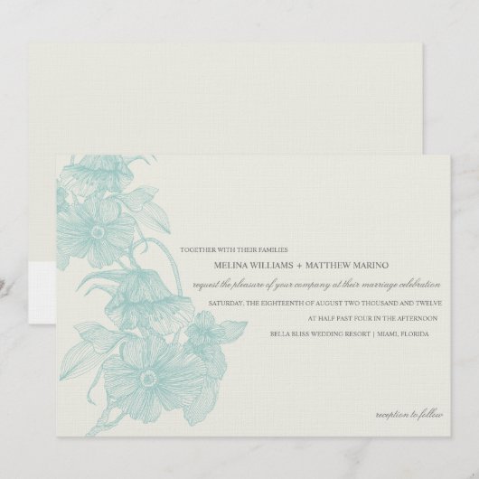 VINTAGE WEDDING EINLADUNG DES GARTEN-%PIPE% (Vorne/Hinten)