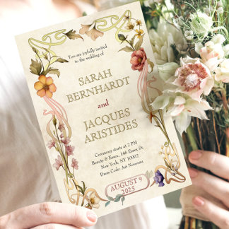 Vintage Wedding Einladung Jugendstil Deko