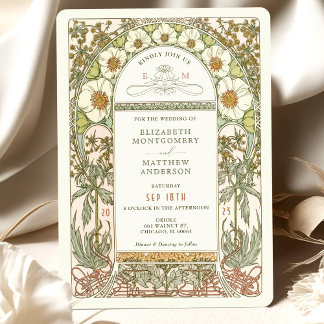 Vintage Wedding Einladung Jugendstil von Mucha
