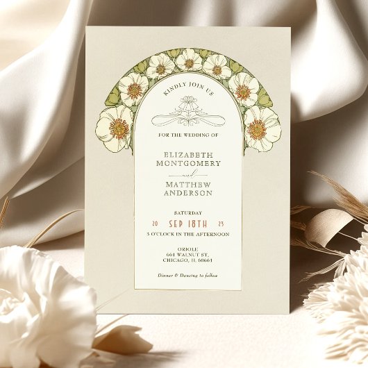 Vintage Wedding Einladung Jugendstil von Mucha
