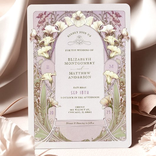 Vintage Wedding Einladung Jugendstil von Mucha