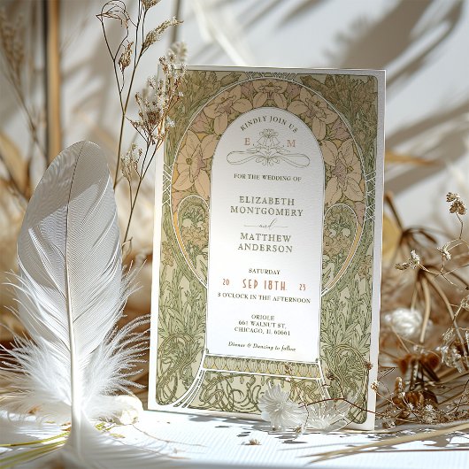 Vintage Wedding Einladung Jugendstil von Mucha