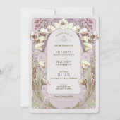 Vintage Wedding Einladung Jugendstil von Mucha (Vorderseite)