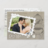 Vintage Wedding Einladung UAWG mit Foto (Vorne/Hinten)