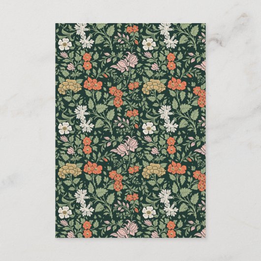 Vintage Wedding Einladung William Morris (Rückseite)