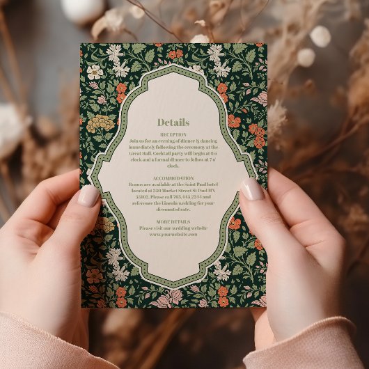 Vintage Wedding Einladung William Morris