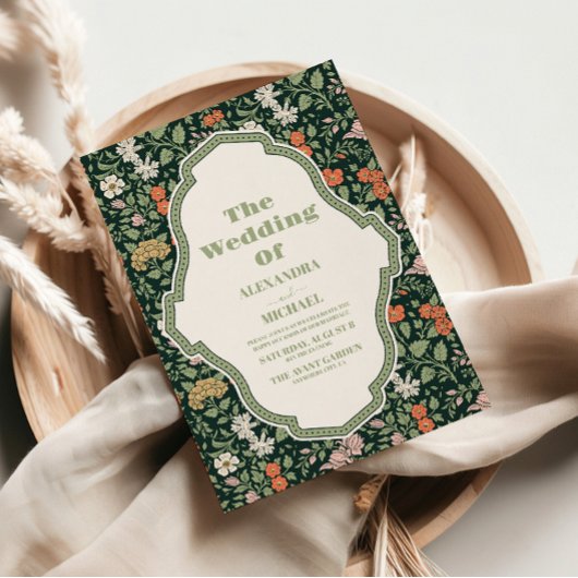 Vintage Wedding Einladung William Morris