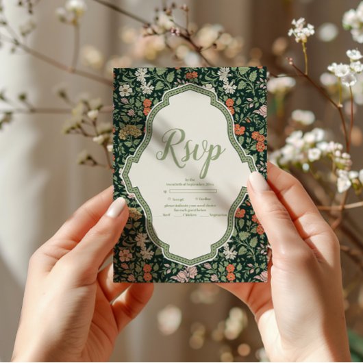 Vintage Wedding Einladung William Morris