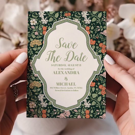 Vintage Wedding Einladung William Morris