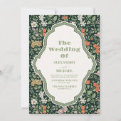 Vintage Wedding Einladung William Morris (Vorderseite)