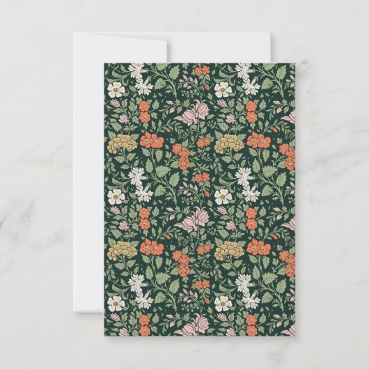 Vintage Wedding Einladung William Morris (Rückseite)